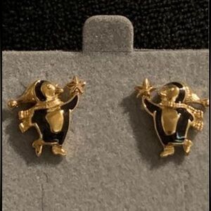 Earrings Gold Colored Penguin Earrings. New